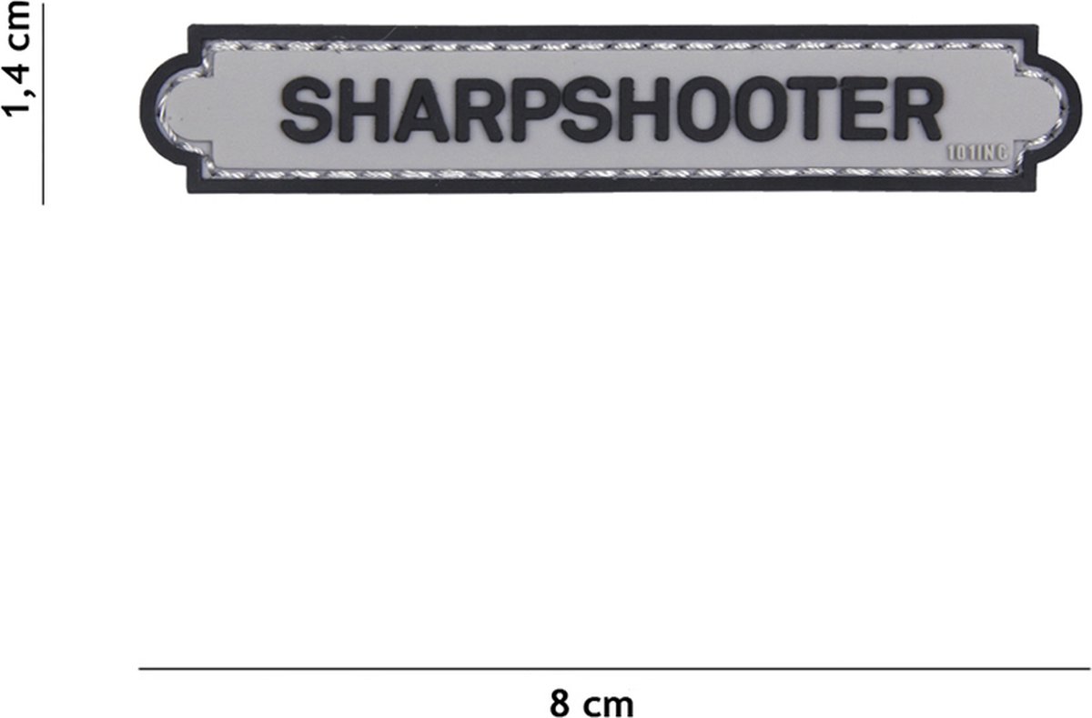 Embleem 3D PVC Sharpshooter tab grijs