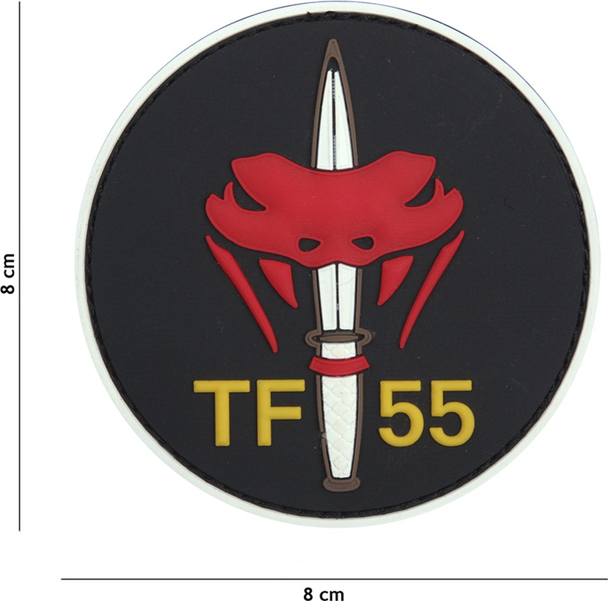 Embleem 3D PVC TF-55 zwart