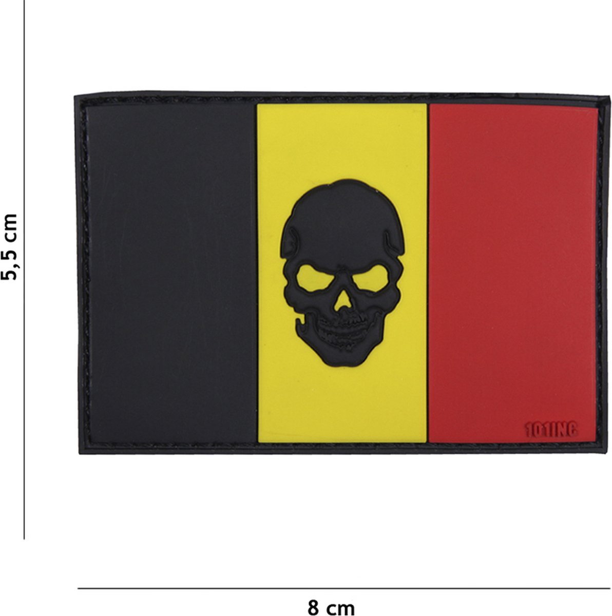 Embleem 3D PVC Vlag Belgie + skull