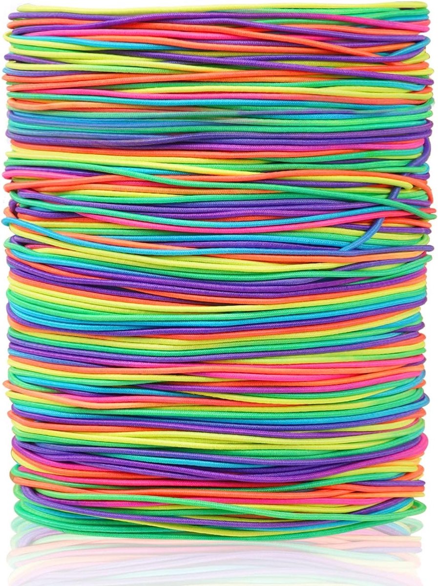 1 mm x 100 m regenboog elastisch koord voor armbanden maken - rekbare draad voor ambachten & decoraties