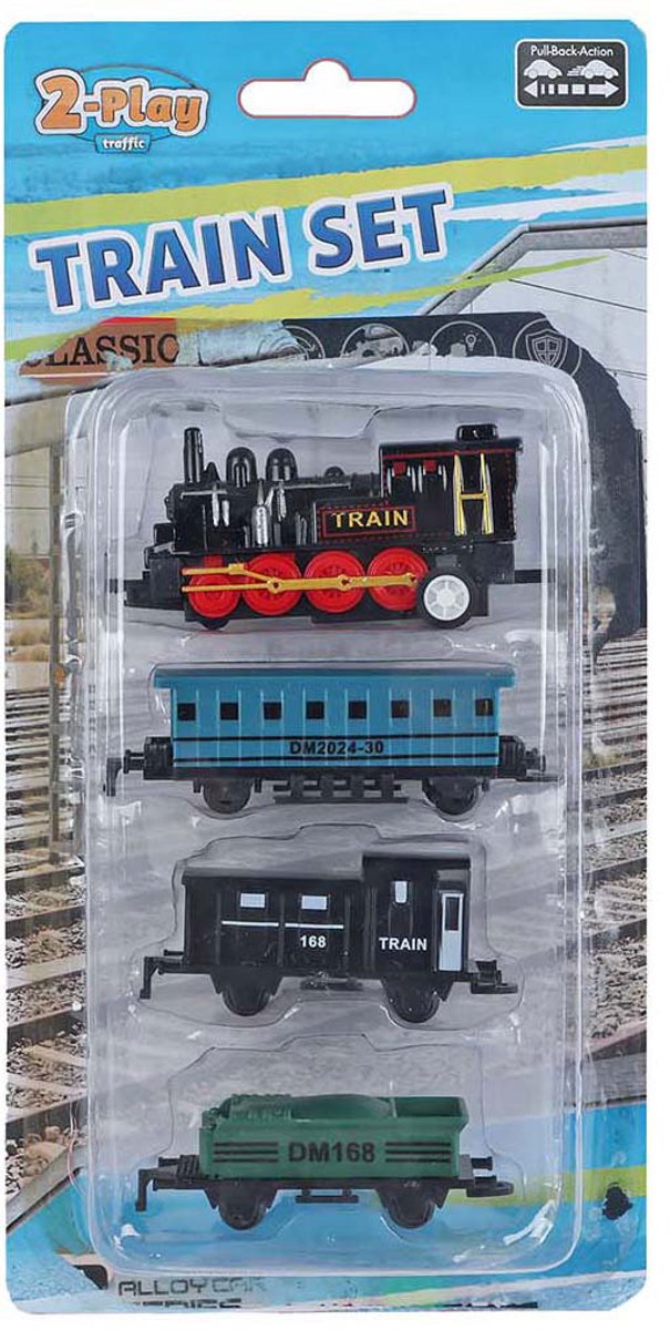 2-Play Locomotief met 3 Aanhangers