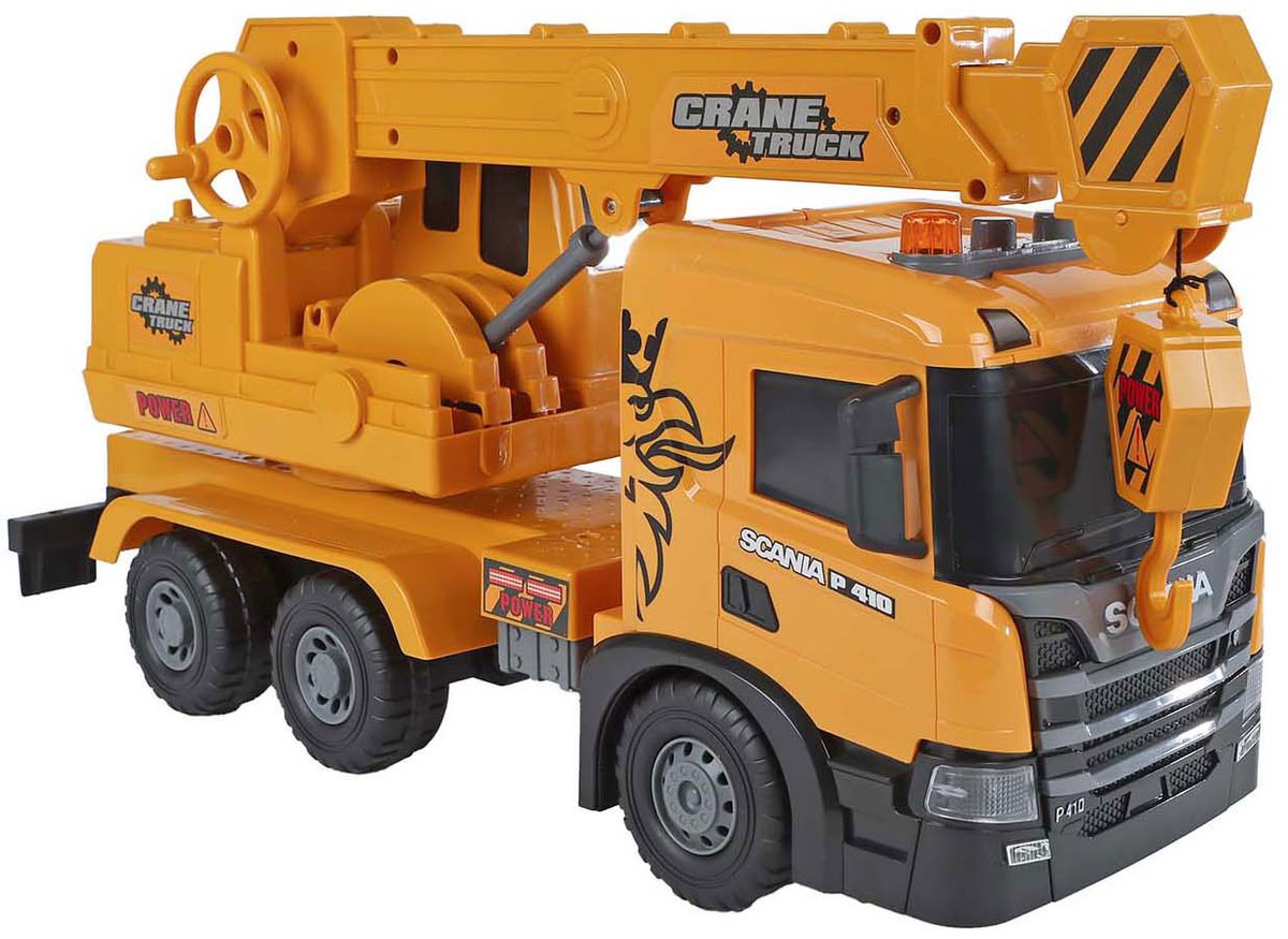 2-Play Scania Vrachtwagen Hijskraan Frictie met Licht en Geluid