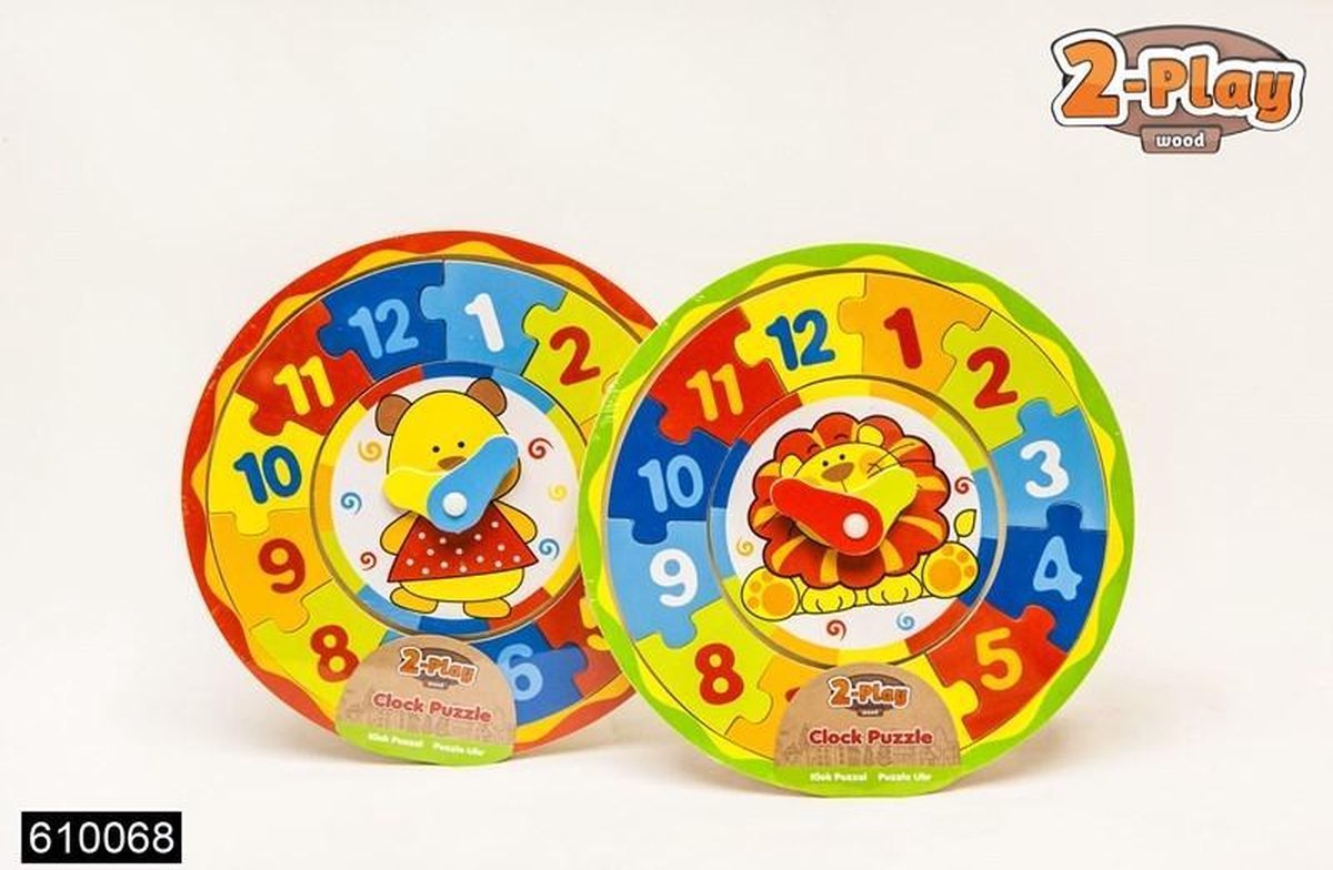 Leer de klok lezen in puzzelstukjes