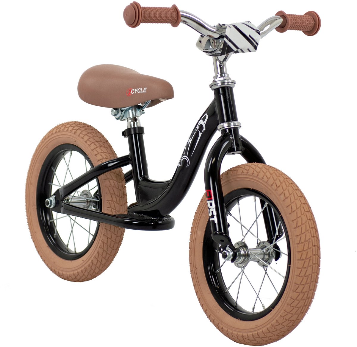 2Cycle - Loopfiets - First - Luchtbanden - Zwart - Loopfiets 2 jaar - Balance bike
