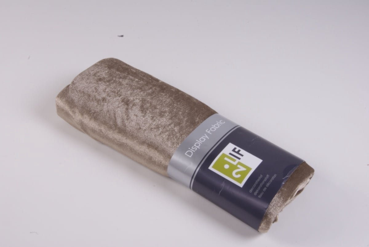 Decoratie stof velvet beige 140 cm x 3 m