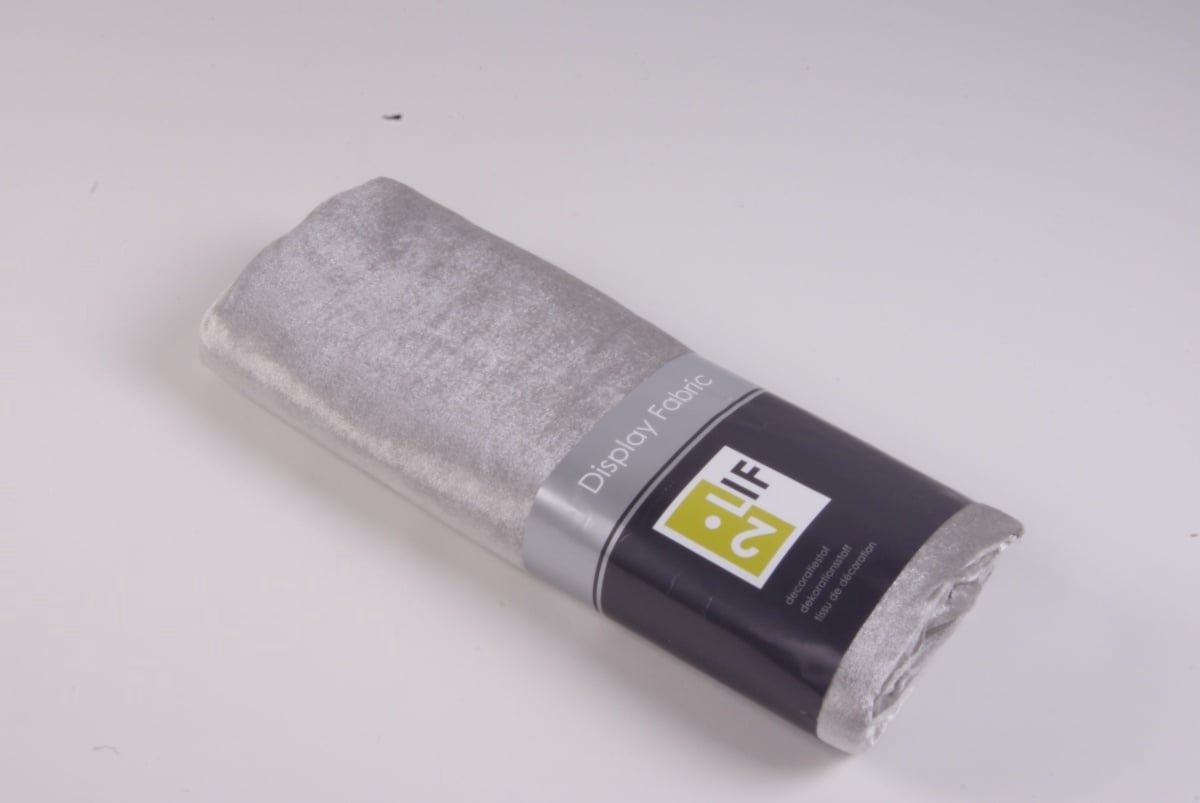 Decoratie stof velvet rockymountain silv 140 cm x 3 m