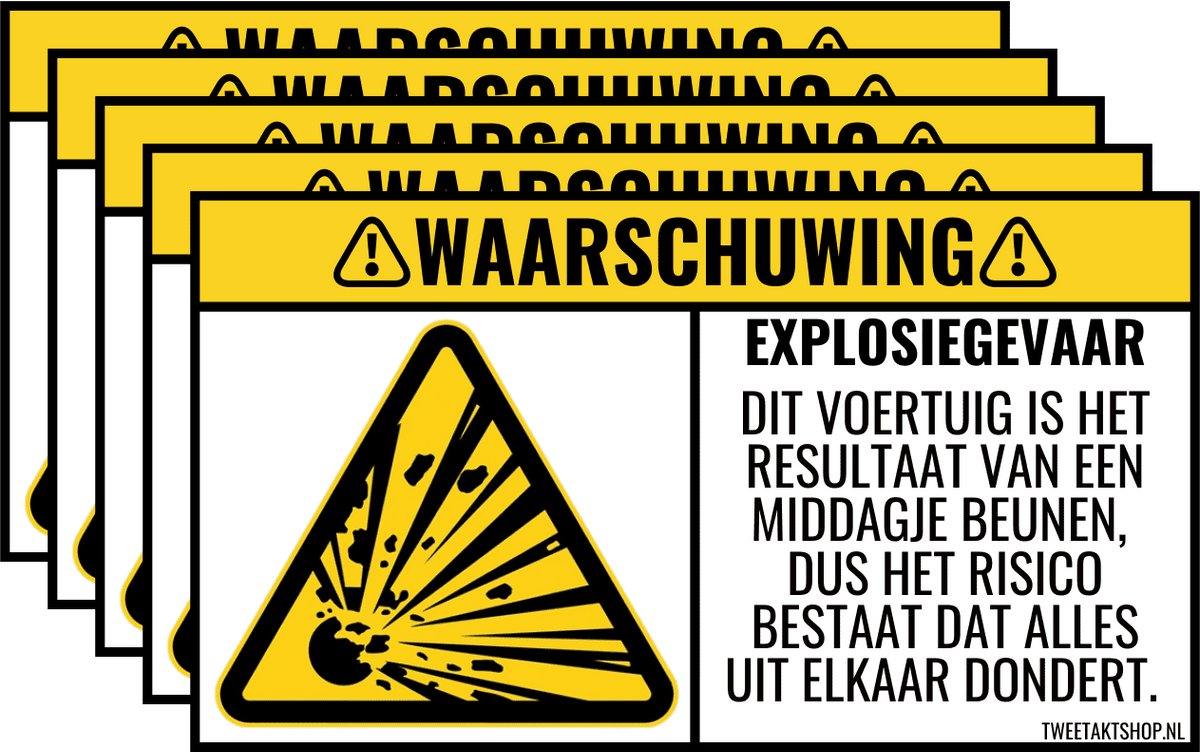 15X Waarschuwingssticker
