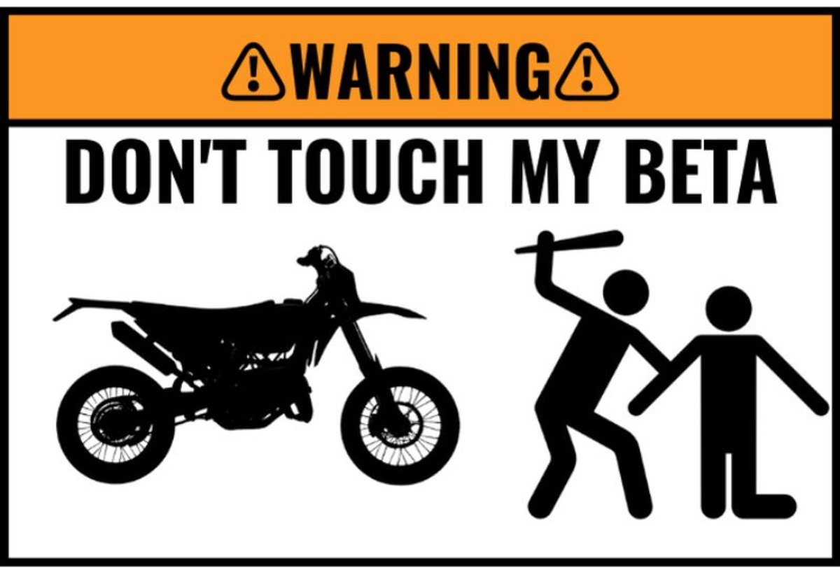 2X Custom DONT TOUCH MY BIKE Sticker - BETA