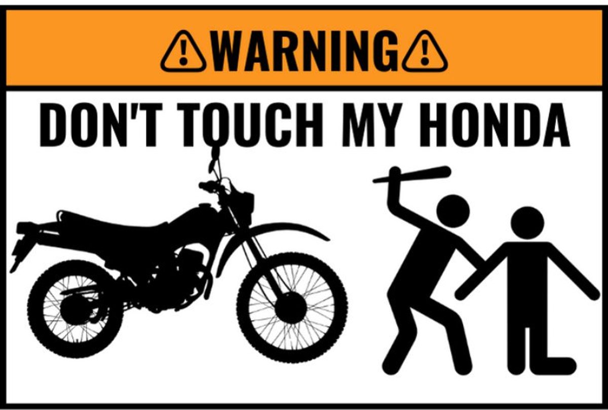 2X Custom DONT TOUCH MY BIKE Sticker - HONDA