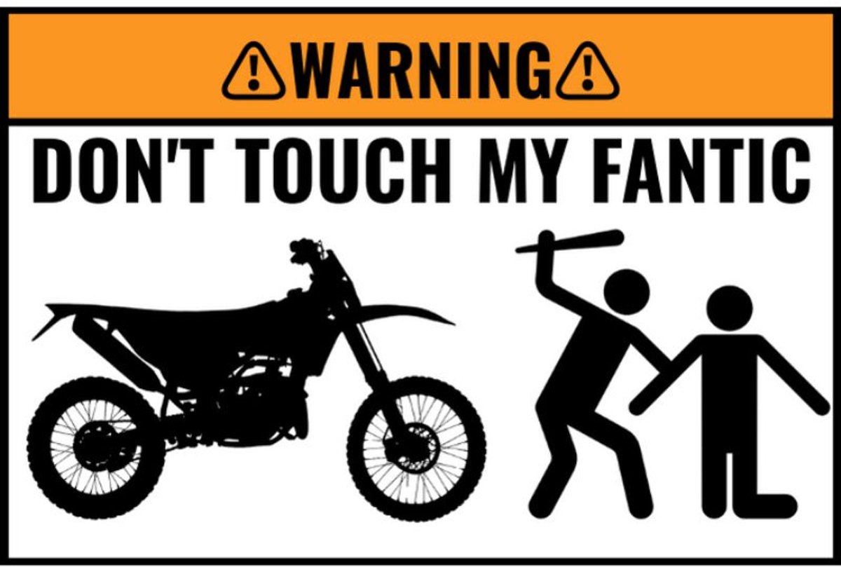 2X Custom DONT TOUCH MY BIKE Sticker FANTIC