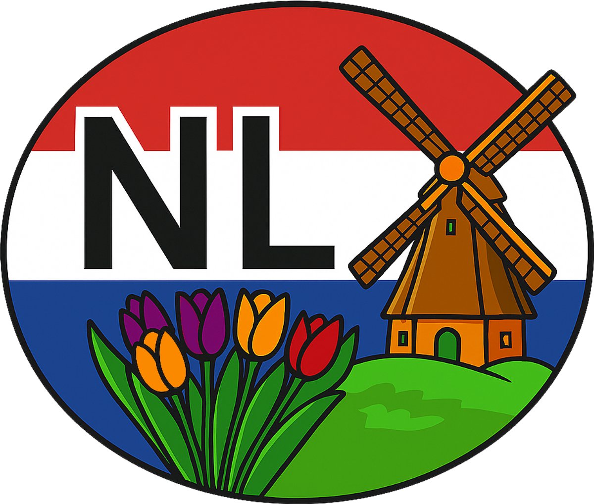 Caravan Stickers- NL sticker caravan - auto sticker - aanhanger - Ovaal - 10CM