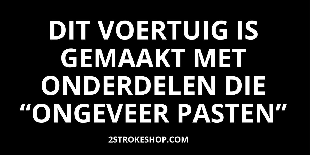 Dit voertuig is gemaakt met onderdelen die “ongeveer pasten” - Auto Sticker grappig - 8x4cm - 3 Stuks