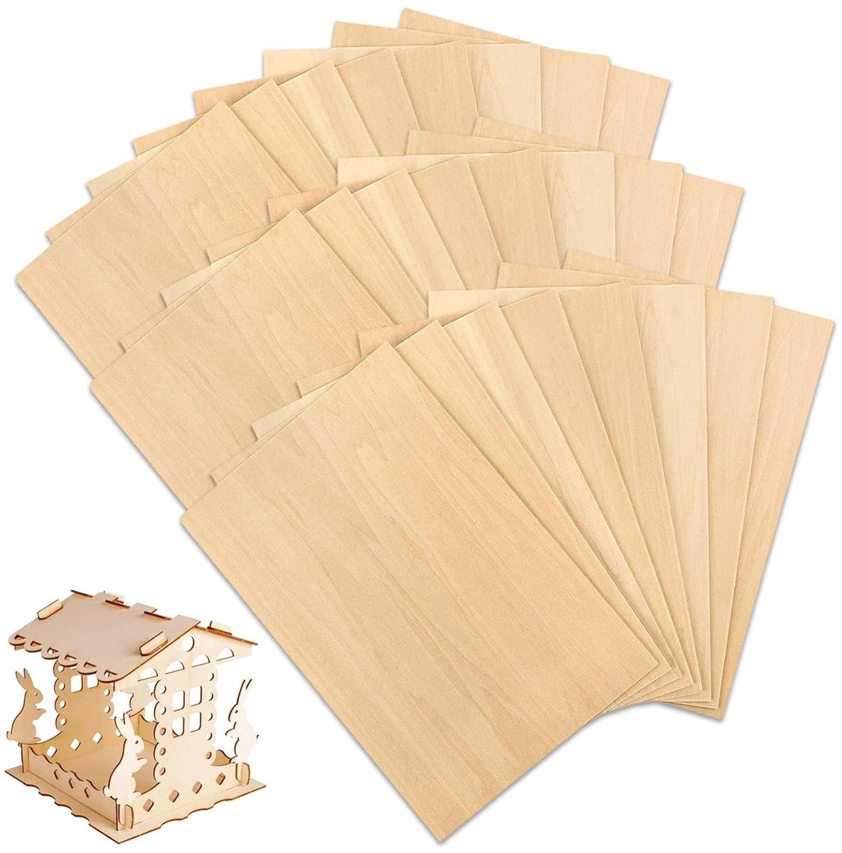 Multiplex Houten Platen - Een veelzijdige plaat van 20x10x0.15cm voor Doe-Het-Zelf Houtbewerking Laserbewerking Pyrografie Modelbouw Geschenken-X*MM