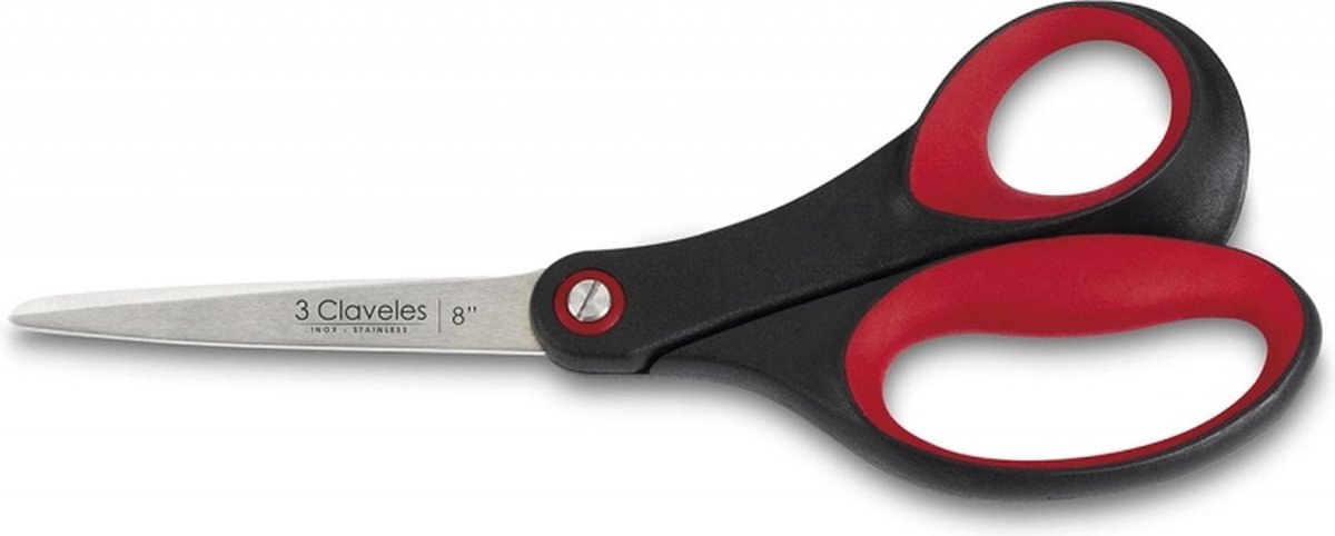 3 Claveles 00128 Universeel Rechte knip Zwart, Rood, Roestvrijstaal