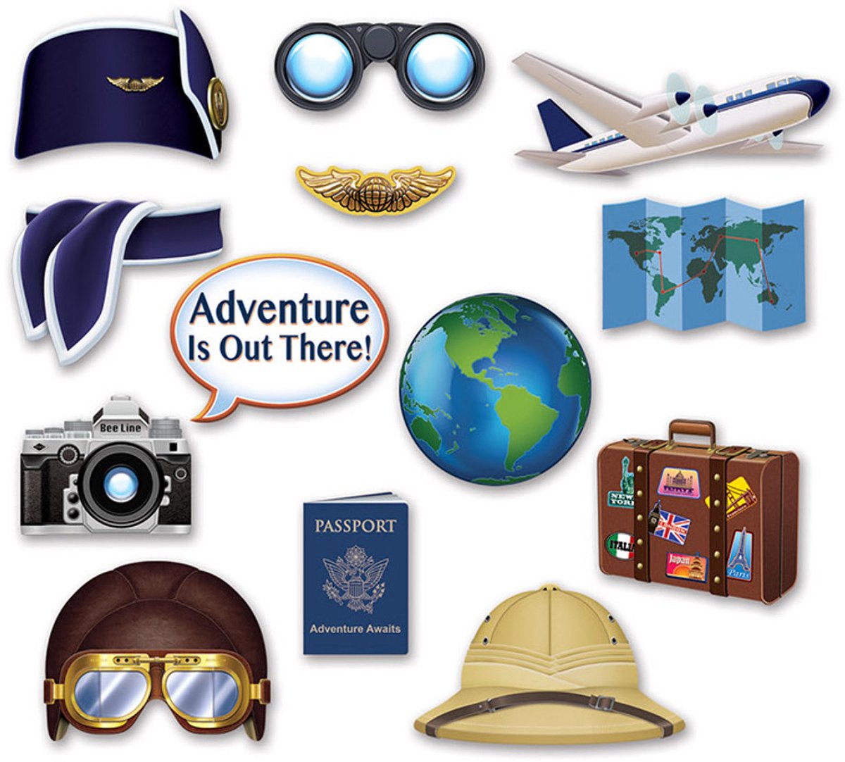 360 DEGREES - World Tour photobooth-kit 13 accessoires