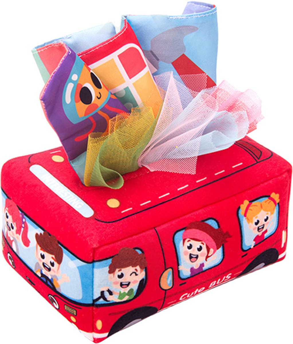 360 Toys® - Tissue Doos - Kleurige Knisper Doekjes - Wasbaar - Montessori Speelgoed - Sensorisch Speelgoed - Baby speelgoed 6 maanden - Baby speelgoed 1 jaar