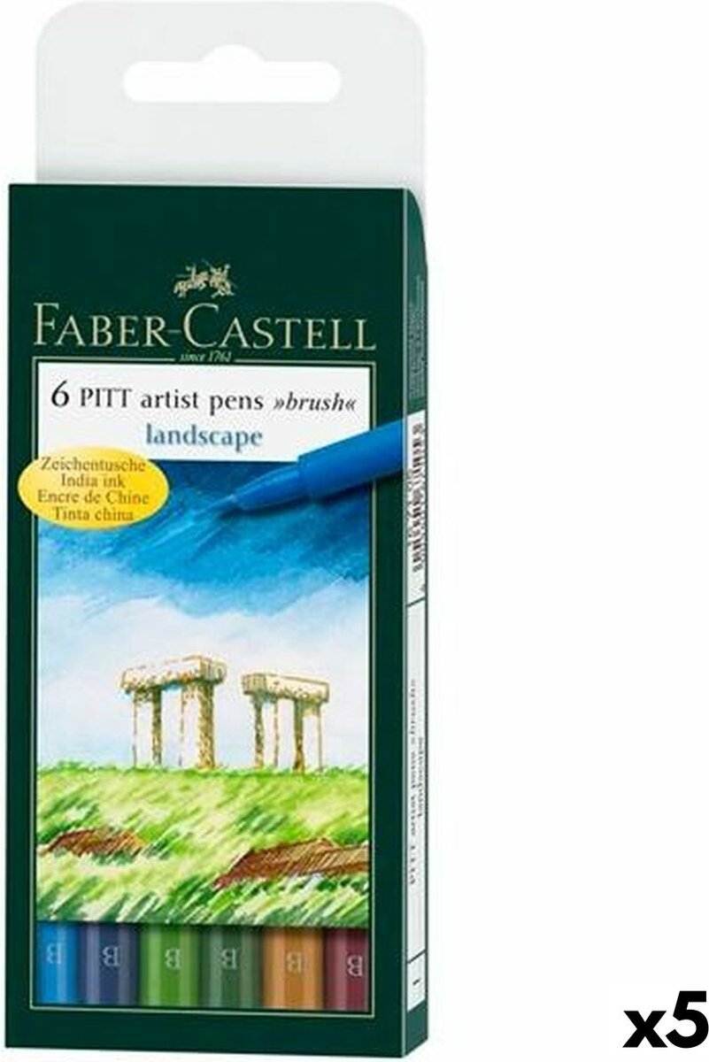 Set Viltstiften Faber-Castell Pitt Artist Landscape Doosje (5 Stuks)
