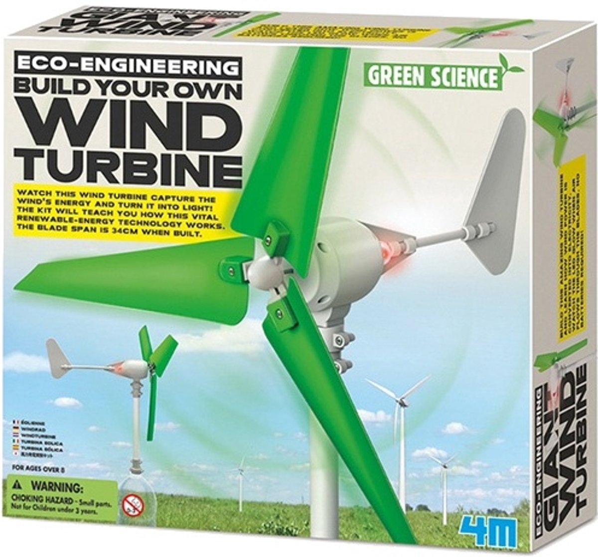 4M Kidzlabs GREEN SCIENCE/Eco-Engineering: WINDTURBINE, gedetailleerde instructi
