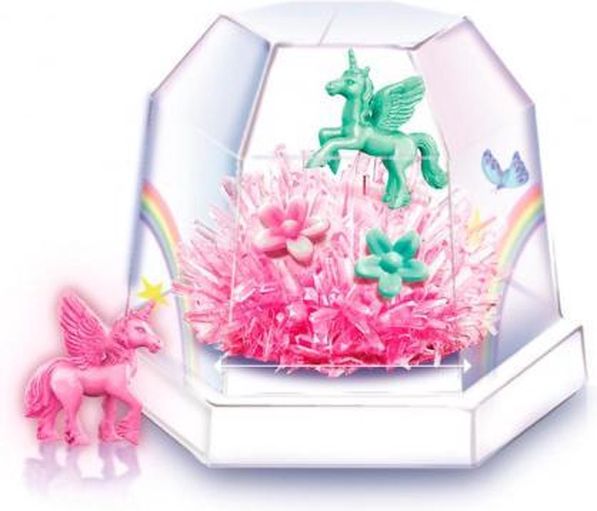 eenhoorn kristal terrarium meisjes 17 x 9 cm roze 10-delig