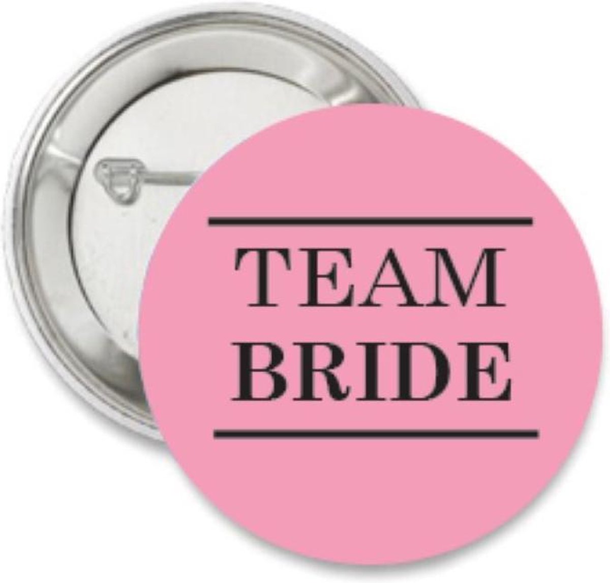 Button Team Bride roze met zwart