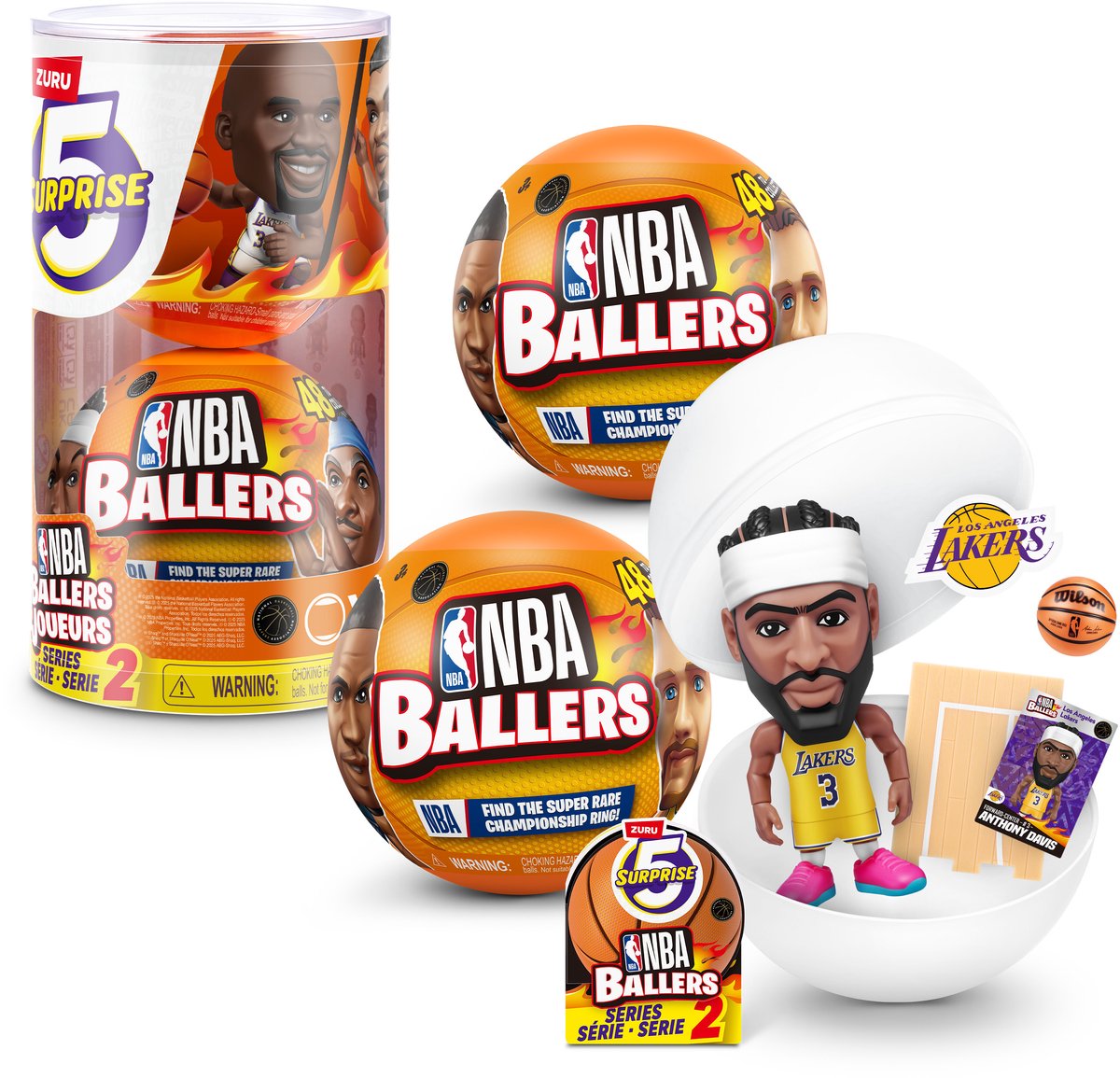 Verpakking met 2 capsules met 5 Surprise NBA Ballers Serie 2 van ZURU