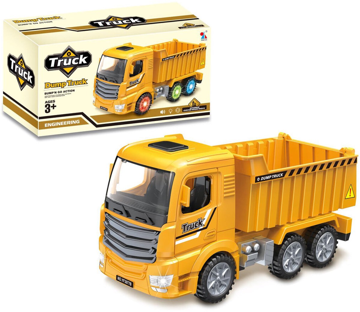 Bouwvrachtwagen met Licht & Geluid – 25cm Dump Truck - laadbak-kiepbak