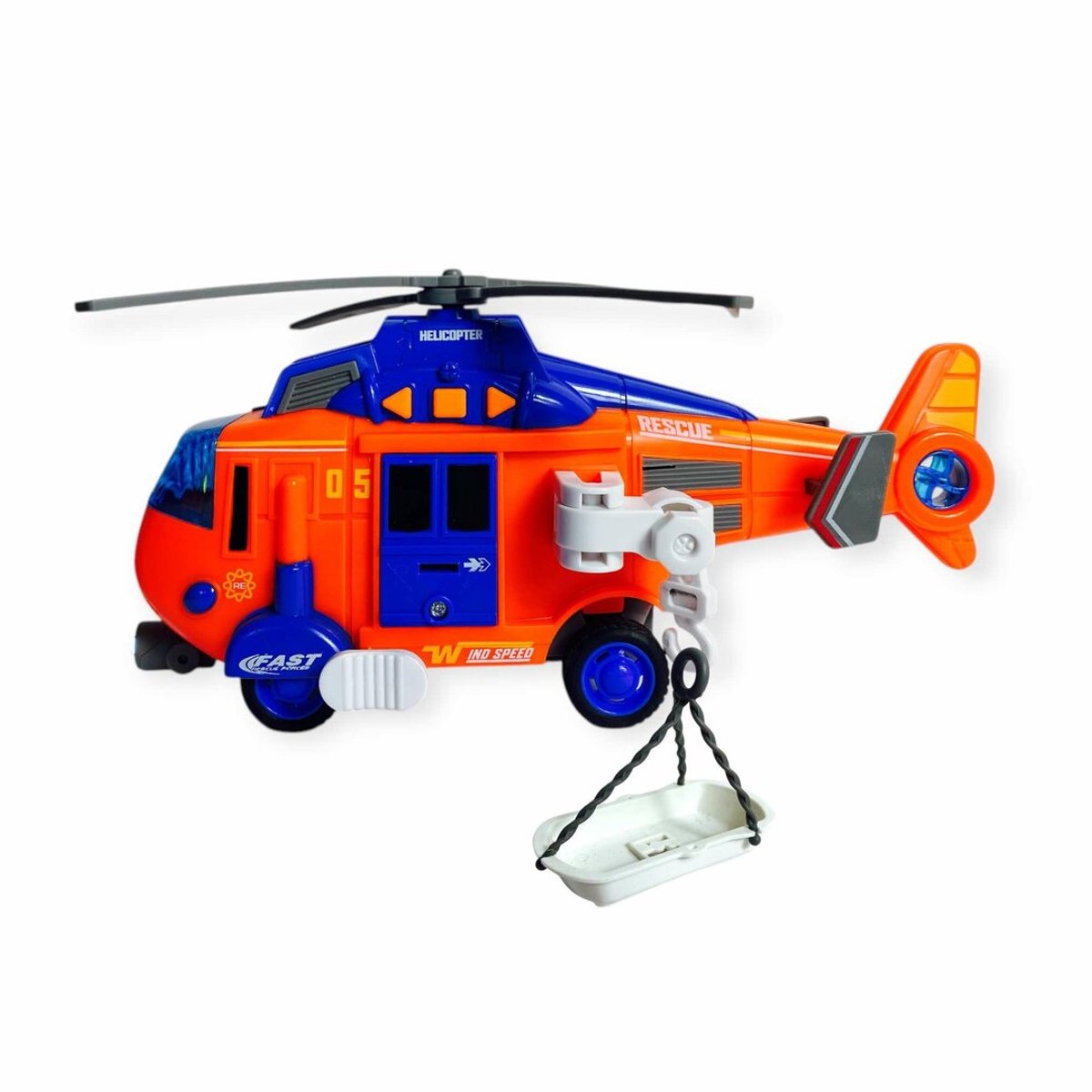 Rescue helicopter- Speelgoed Reddingshelikopter – Met Realistische Hijshaak, Geluiden & Lichteffecten 22CM