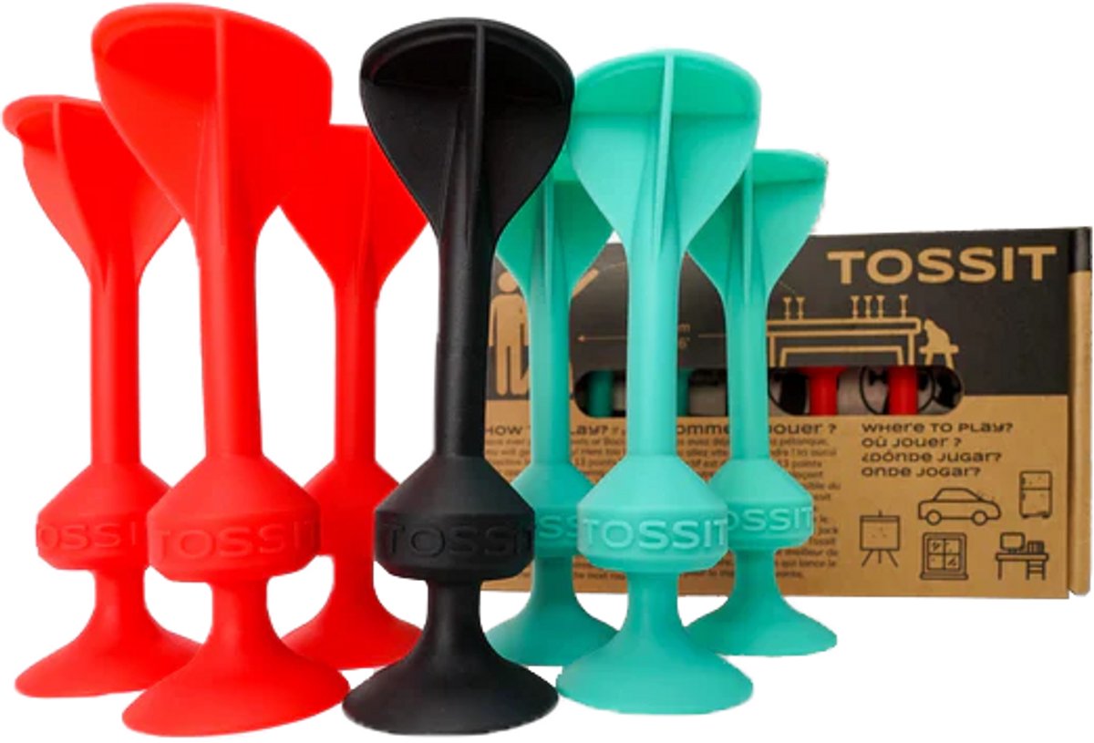   - Tossit - Starter Pack - Rood-Turquoise - Darts - Petanque - Geavanceerde siliconen dart - HET LEVEN IS LEUK, JUST TOSS IT!-Voor binnen en buiten