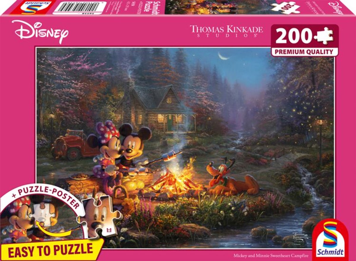 Schmidt puzzel - Thomas Kinkade Studios - Disney, Mickey & Minnie, 200 stukjes - Legpuzzel