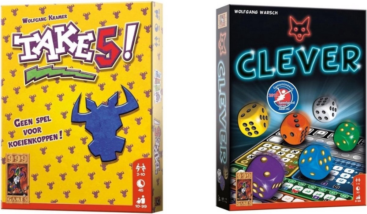 Spellenbundel - Kaartspellen - 2 Stuks - Take 5! & Clever