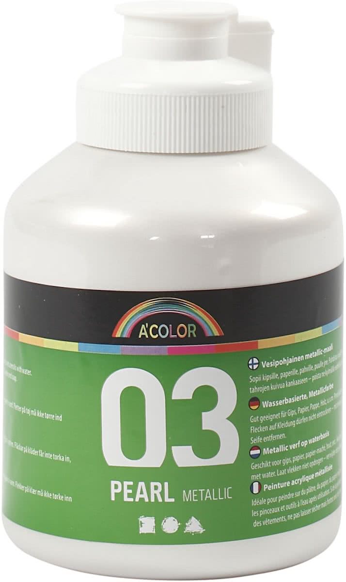 A-color acrylverf, wit, 03 - metallic, 500 ml