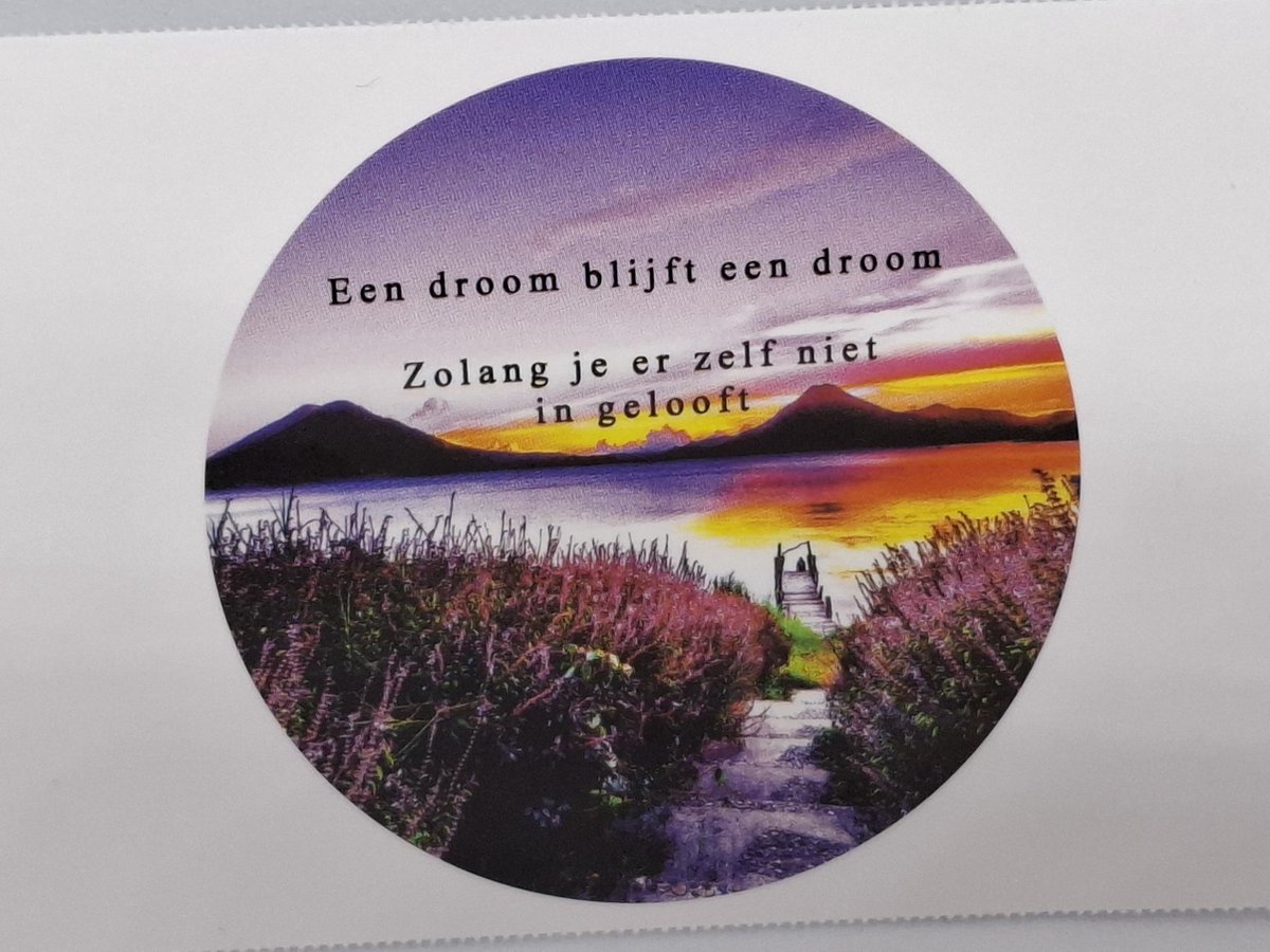 SLUITSTICKERS Droom 10 stuks – 50 mm – geloven - geweldig - Kadosticker – gift – bedankt - Sluitzegel – cadeau sticker