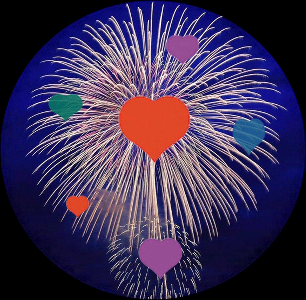 SLUITSTICKERS Vuurwerk hart 10 stuks – 50 mm - Vuurwerk - geweldig - Kadosticker – gift – bedankt - Sluitzegel – cadeau sticker