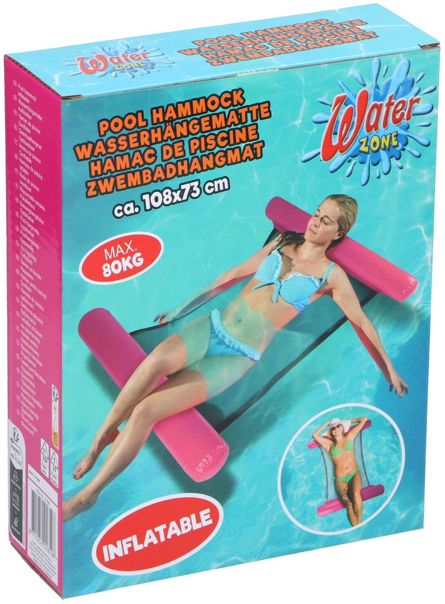 Opblaasbaar Zwembadhangmat 108x73 CM Roze - Lounge Luchtbed - Strand Luchtbed - Zwembad Luchtbed