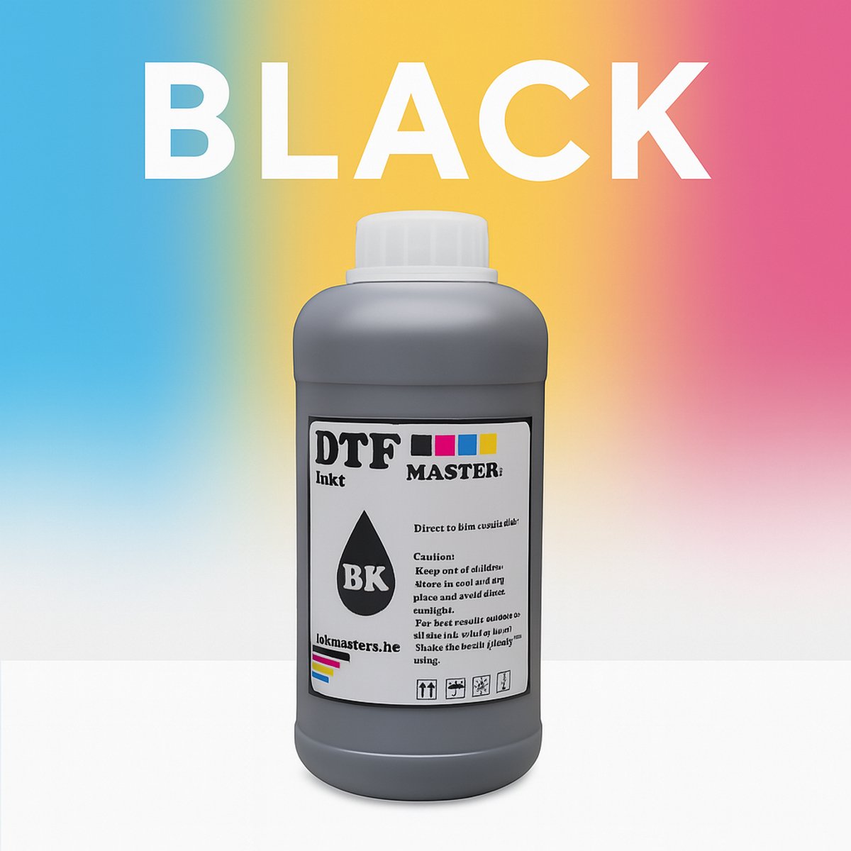DTF INKT -PRINTMASTERS-BLACK -HIGH KWALITEIT-DTF PRINTER-1 LITER-ZWART