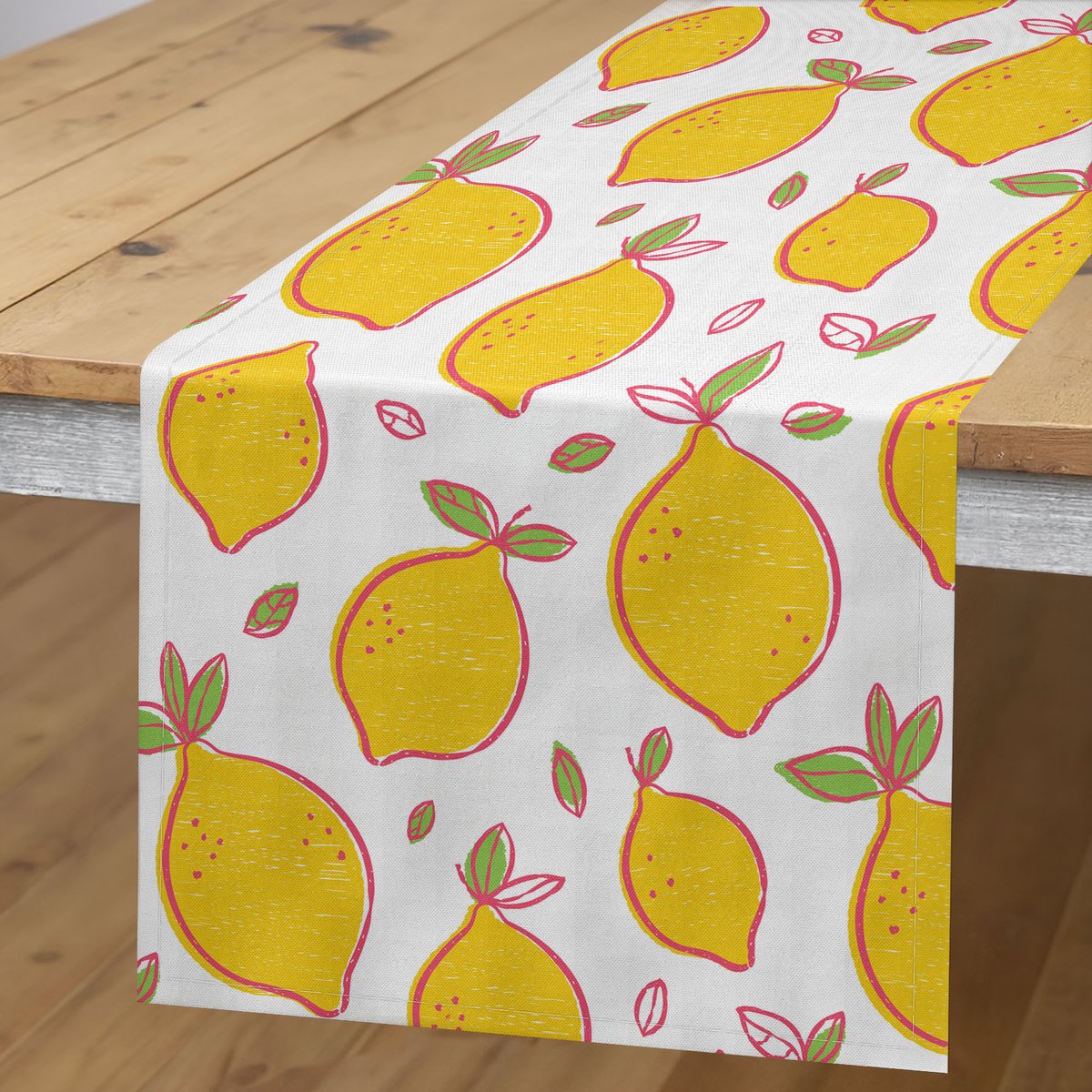 ABAKUHAUS Citroentafelrok – Tafelrok 40x180 cm – Polyester Geel-Groen