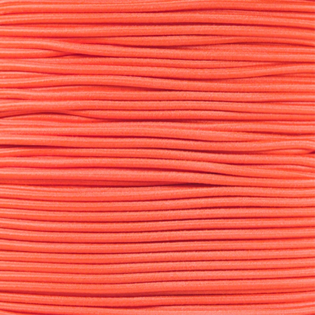 3mm Elastisch Touw - Neon oranje - 50 meter op rol