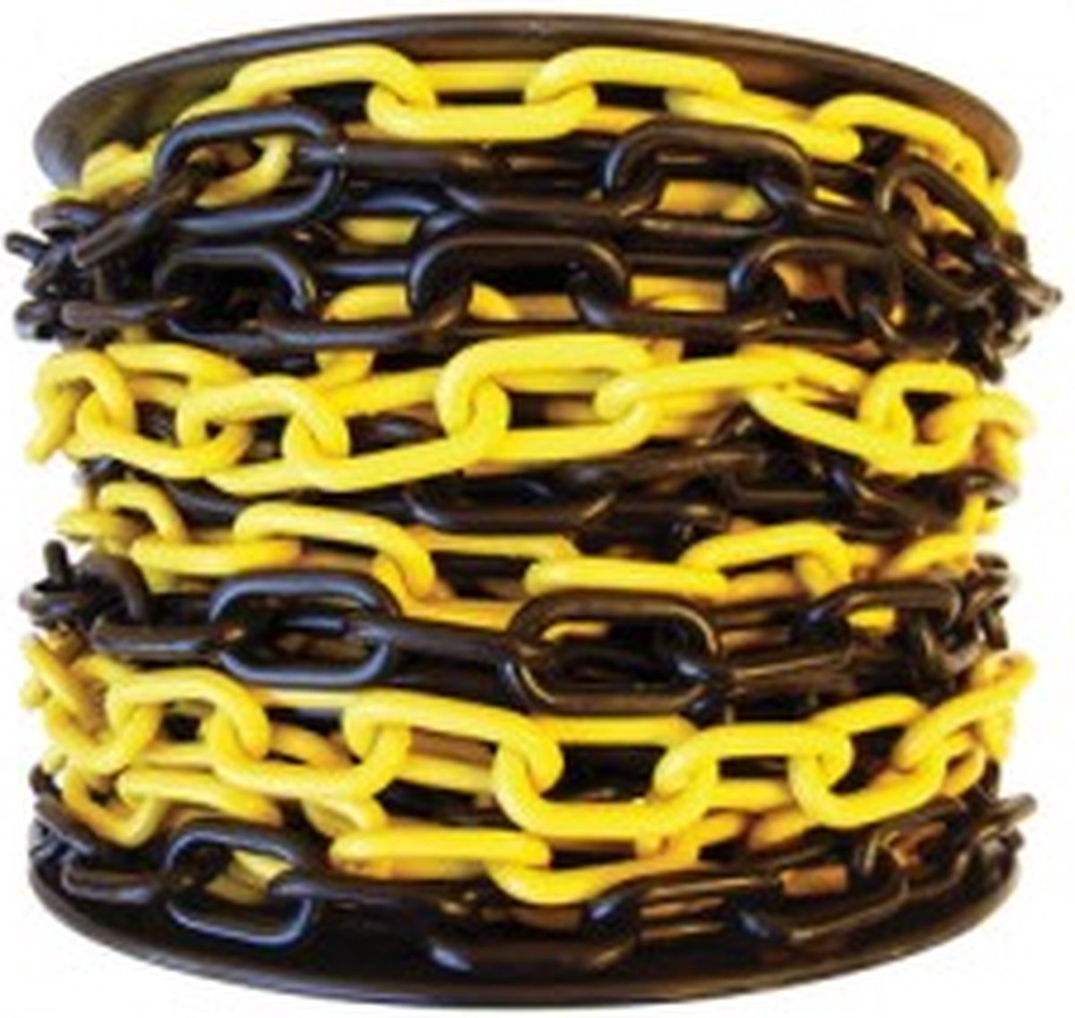 Afzetketting 6mm - Kunststof - Geel / zwart - Per 5 meter