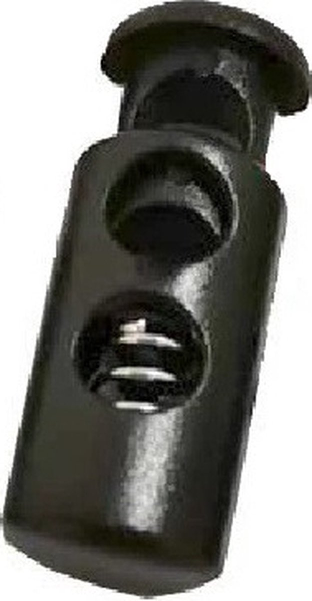 Bevestigingsclip met veer - Dubbel gat - 2x 4mm - Zwart - 2 stuks