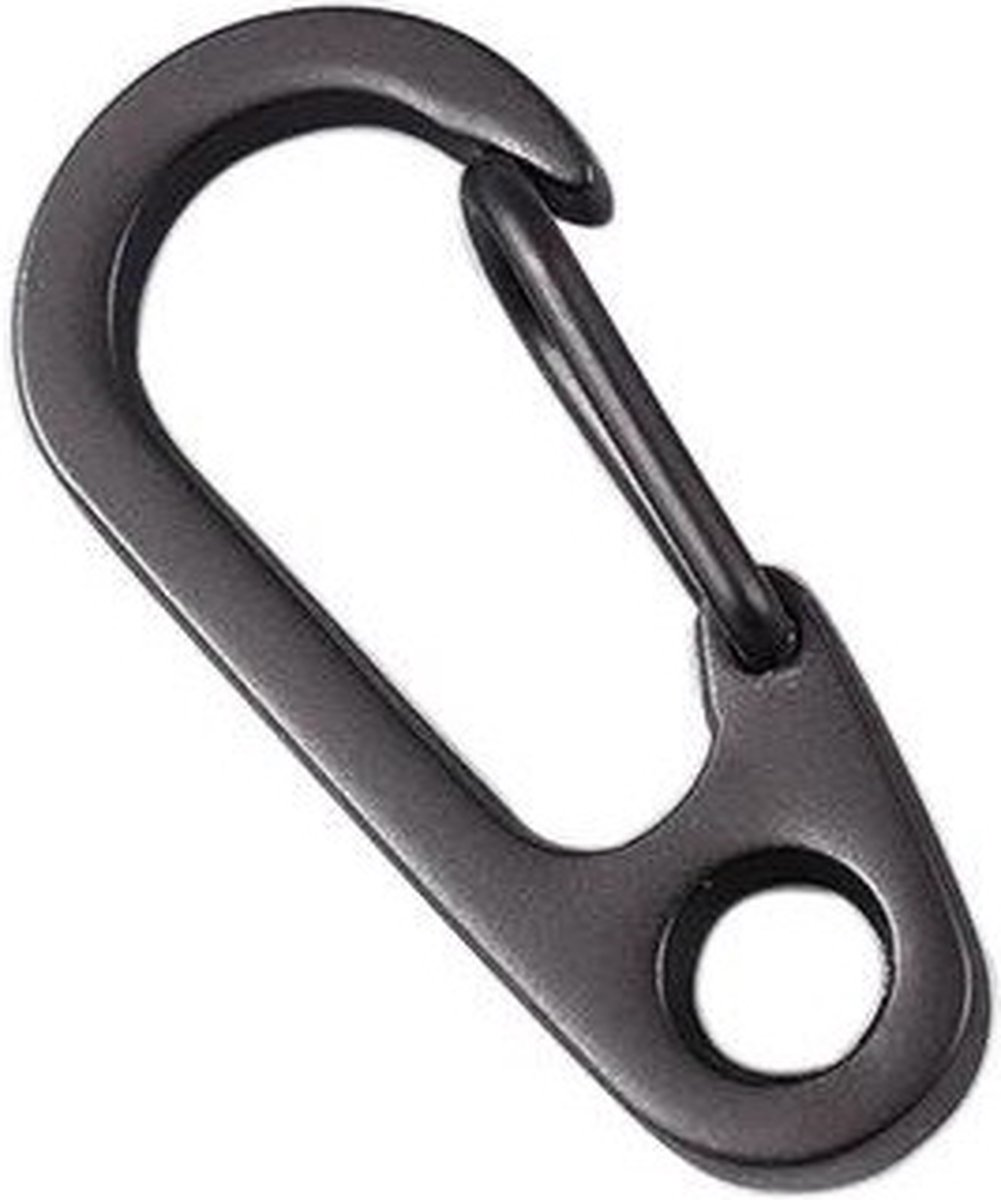 Mini karabijnhaak met oog - 30mm - Gun metal