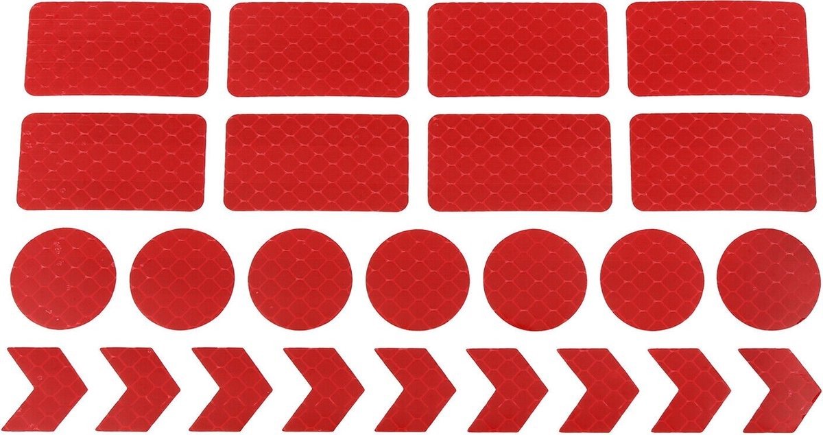 Reflecterende stickers - 24 stuks - rood