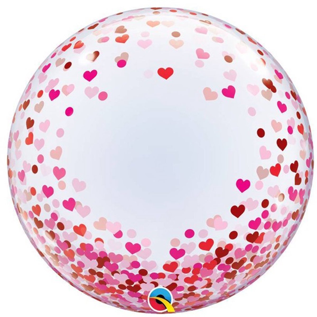 Bubble ballon: Decobubble Red & Pink Confetti Hearts (45cm)