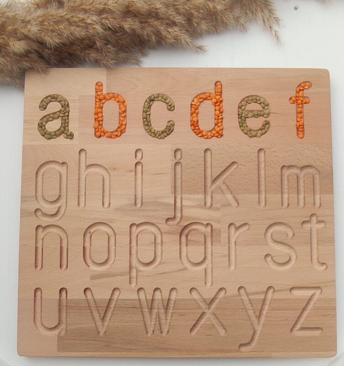 abc - alfabet - houten traceerbord - leren schrijven - montessori