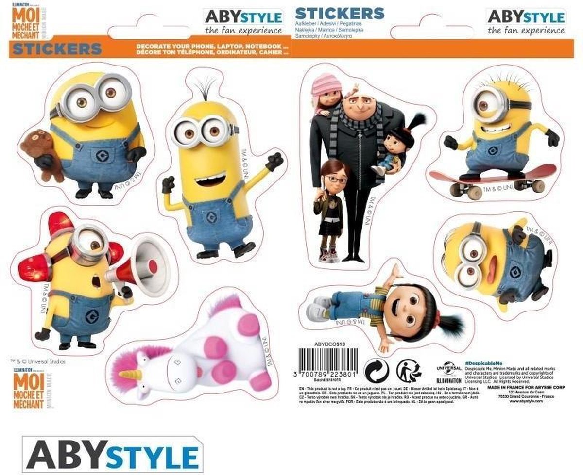 MINIONS - STICKERS -16x11cm/ 2 planches - Minions X5
