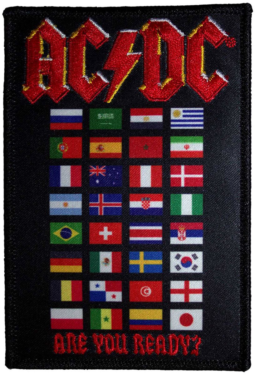 AC/DC - Are You Ready? Flags Patch - Zwart