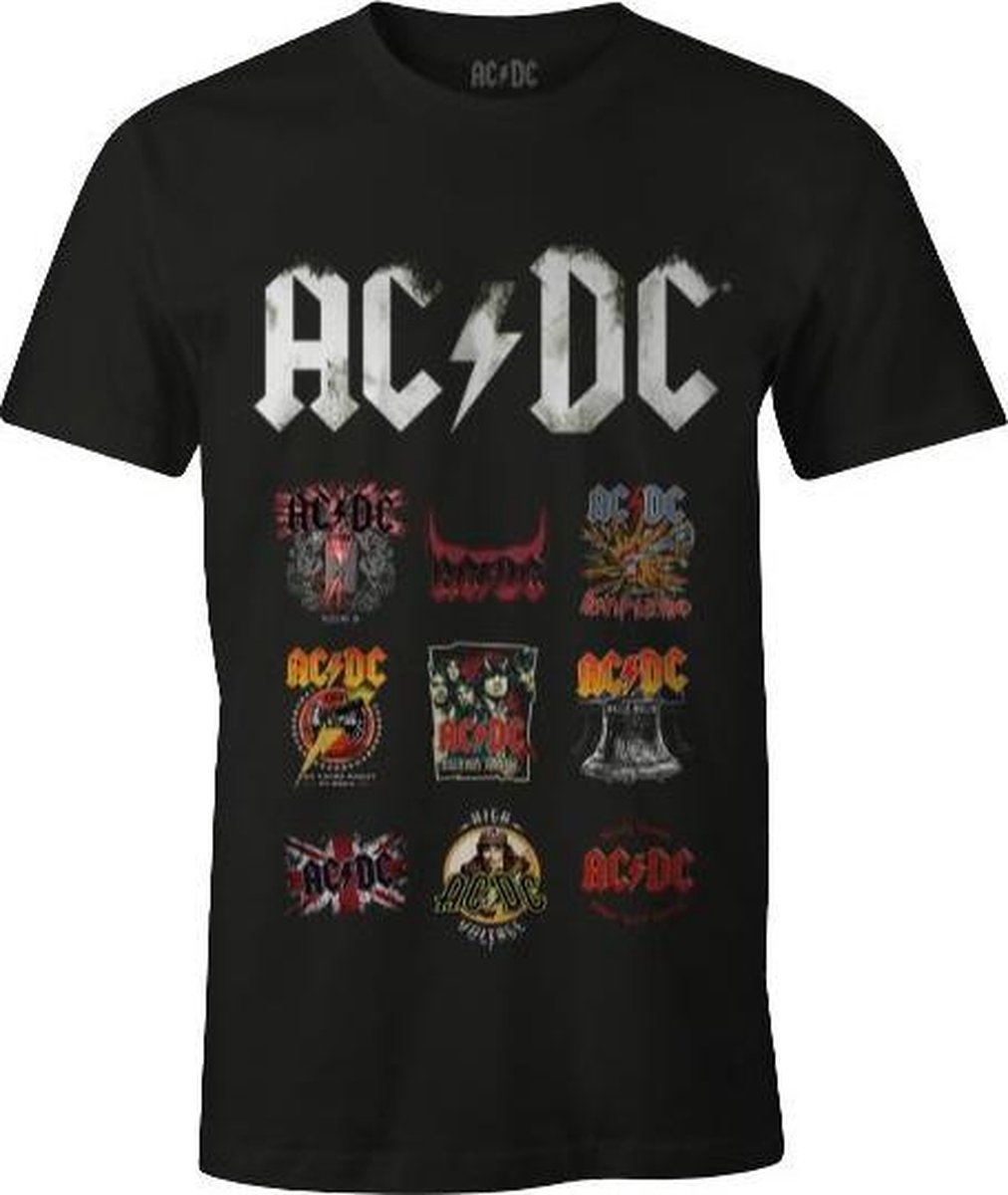 ACDC - Black Mens T-shirt Patchwork Logo - M