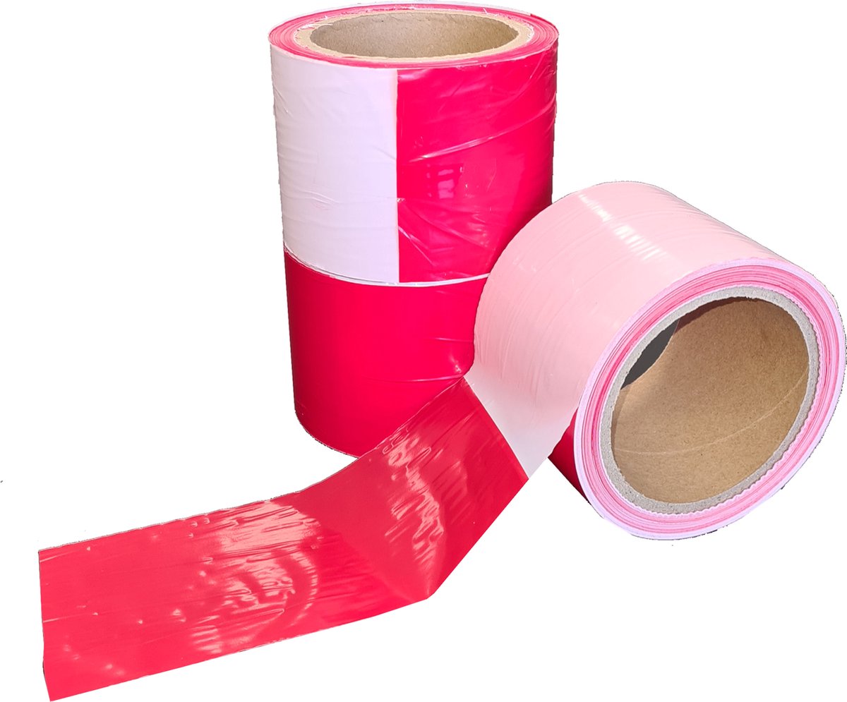 Afzetlint set van 3 stuks - Rood Wit - 100 meter x 75mm - 3 stuks