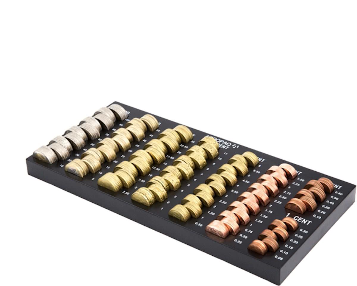 ACROPAQ ACCT1 Euro Muntsorteerplaat / Muntschikker / geldopslag / munten organiser met 8 muntcompartimenten