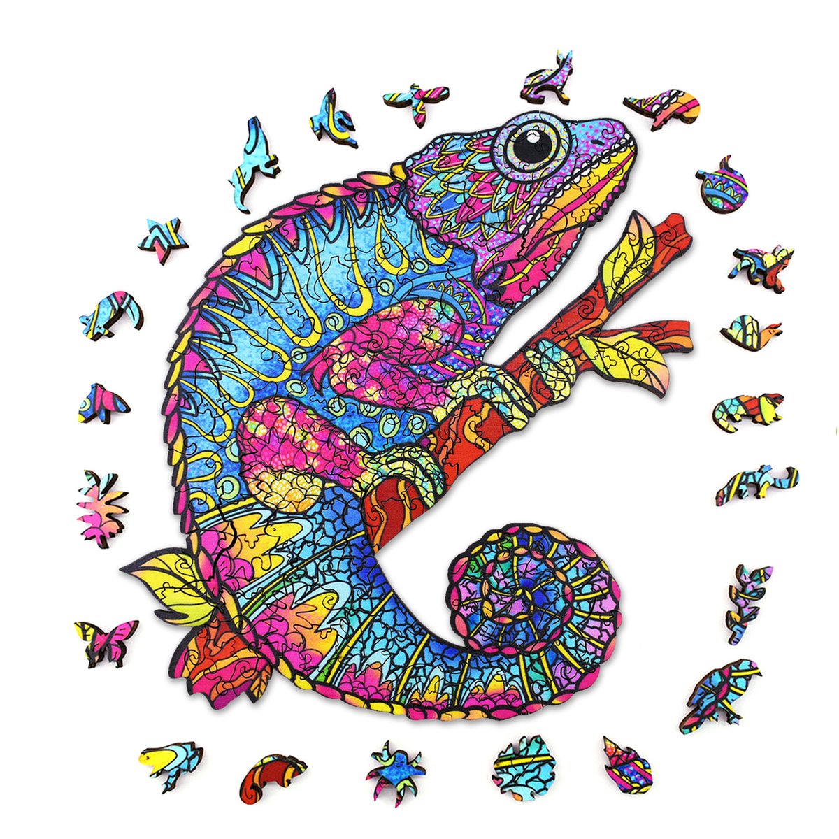 ACROPAQ PUZA4C - Wooden Jigsaw Puzzle A4 CHAMELEON