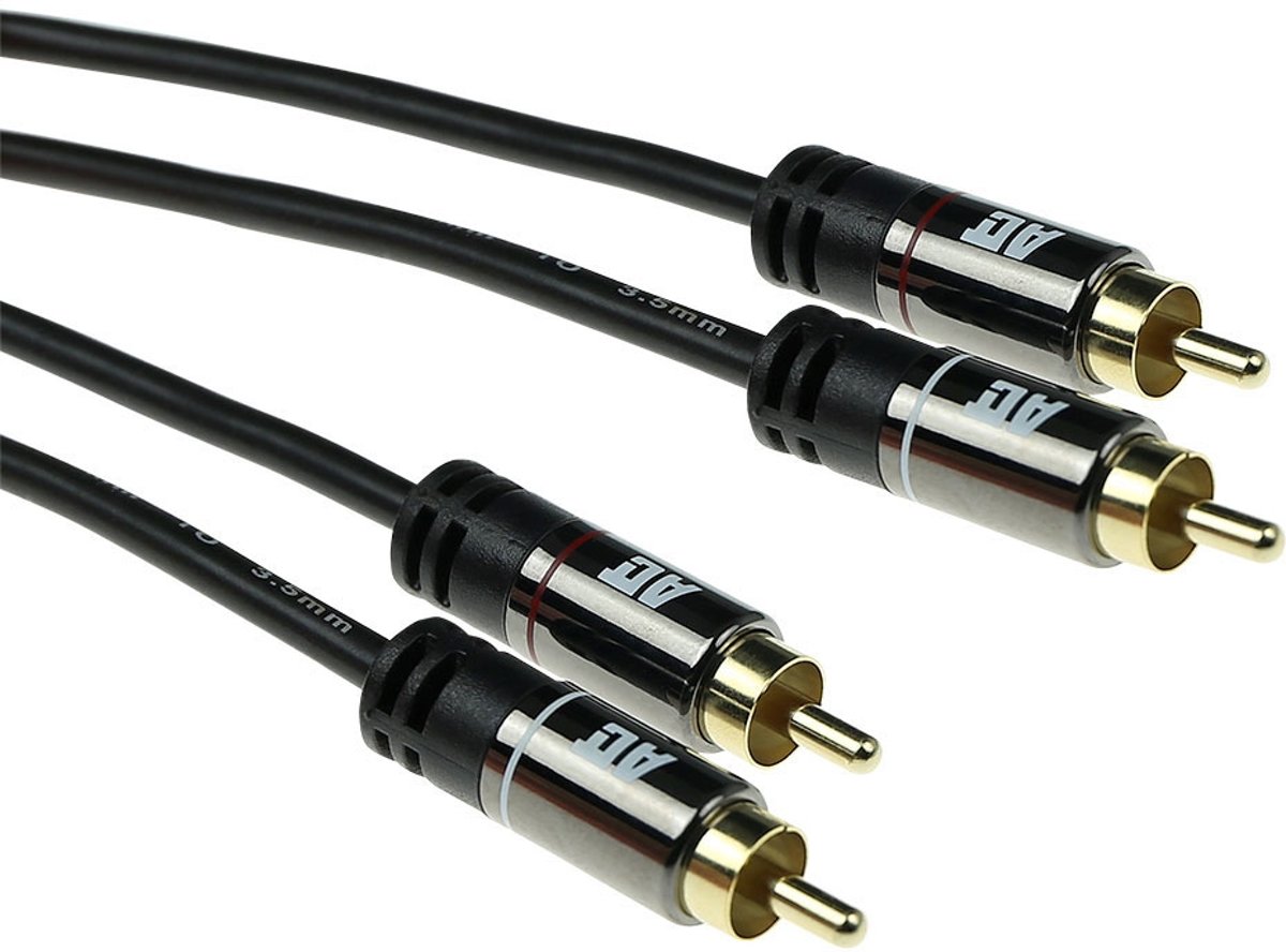 ACT AK6218 audio kabel 0,5 m 2 x RCA Zwart